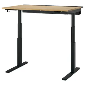 IKEA MITTZON МІТТЗОН, стіл регульований, електричний okl дуб / чорний, 120x80 см 495.277.84 фото