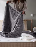 IKEA ODONVIDE ОДОНВИДЕ, утяжеленное одеяло, прохладное, тёмно-серый, 150x200 см 6 кг 805.033.23 фото thumb №5