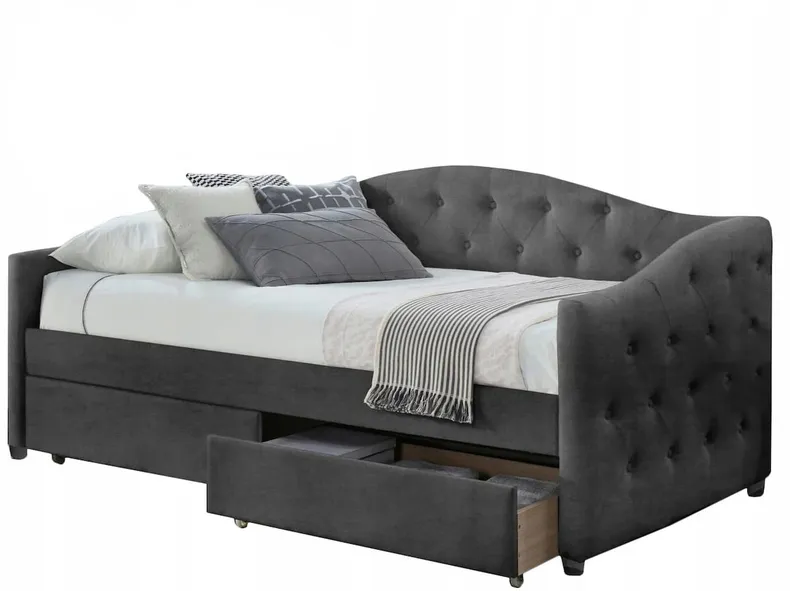 Ліжко односпальне з ящиками HALMAR ALOHA 90x200 см сіре фото №1