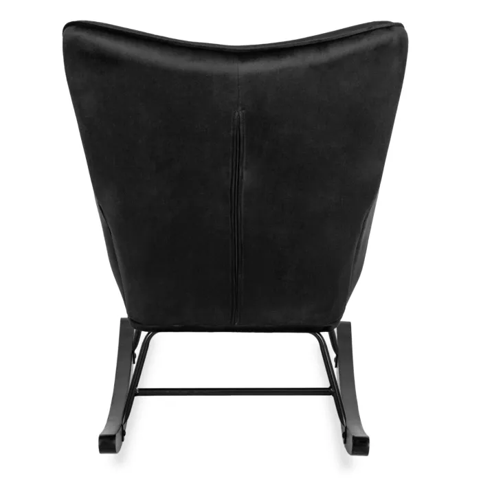 Кресло-качалка бархатное MEBEL ELITE ELIS Velvet, Черный фото №9