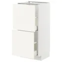 IKEA METOD МЕТОД / MAXIMERA МАКСИМЕРА, напольный шкаф с 2 ящиками, белый / Вальстена белый, 40x37 см 795.072.18 фото thumb №1