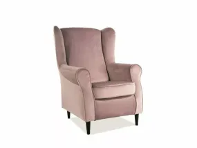 Кресло мягкое бархатное SIGNAL BARON Velvet, Bluvel 52 - античный розовый фото