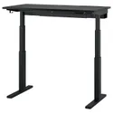 IKEA MITTZON МІТТЗОН, стіл регульований, електричний okl попелястий пофарбований чорний / чорний, 120x60 см 895.265.94 фото thumb №1