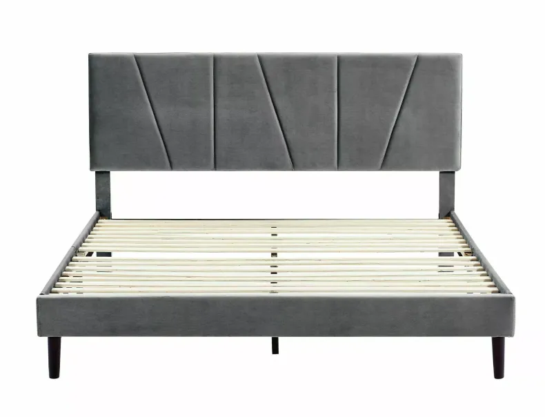 Ліжко односпальне SIGNAL Savana Velvet 120x200 см, сірий фото №5