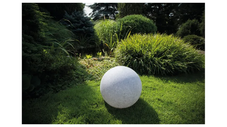 BRW Садовий світильник із пластикової кулі Stono 58,5 см, сірий 093186 фото №2