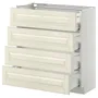IKEA METOD МЕТОД / MAXIMERA МАКСИМЕРА, напольн шкаф 4 фронт панели / 4 ящика, белый / бодбинские сливки, 80x37 см 590.264.75 фото