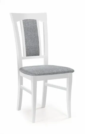 Кухонний стілець дерев'яний HALMAR KONRAD білий/сірий фото