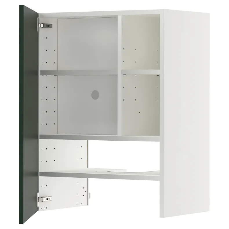 IKEA METOD МЕТОД, настінн шаф д/витяжки з полиц/дверц, білий / Хавсторп темно-зелений, 60x80 см 495.571.82 фото №1