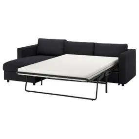 IKEA VIMLE ВІМЛЕ, 3-місний диван-ліжко, з шезлонгом / антрацит пагорбкуватий 095.369.45 фото