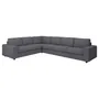 IKEA VIMLE ВИМЛЕ, 5-местный угловой диван, с широкими подлокотниками / средне-серый цвет 394.018.03 фото