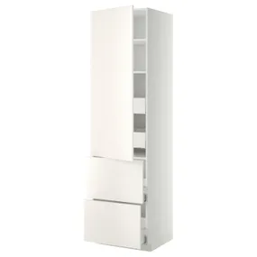 IKEA METOD МЕТОД / MAXIMERA МАКСИМЕРА, высокий шкаф+полки / 4ящ / двр / 2фасада, белый / белый, 60x60x220 см 693.787.40 фото