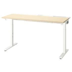 IKEA MITTZON МИТТЗОН, письменный стол, окл береза/белый, 140x60 см 295.280.39 фото