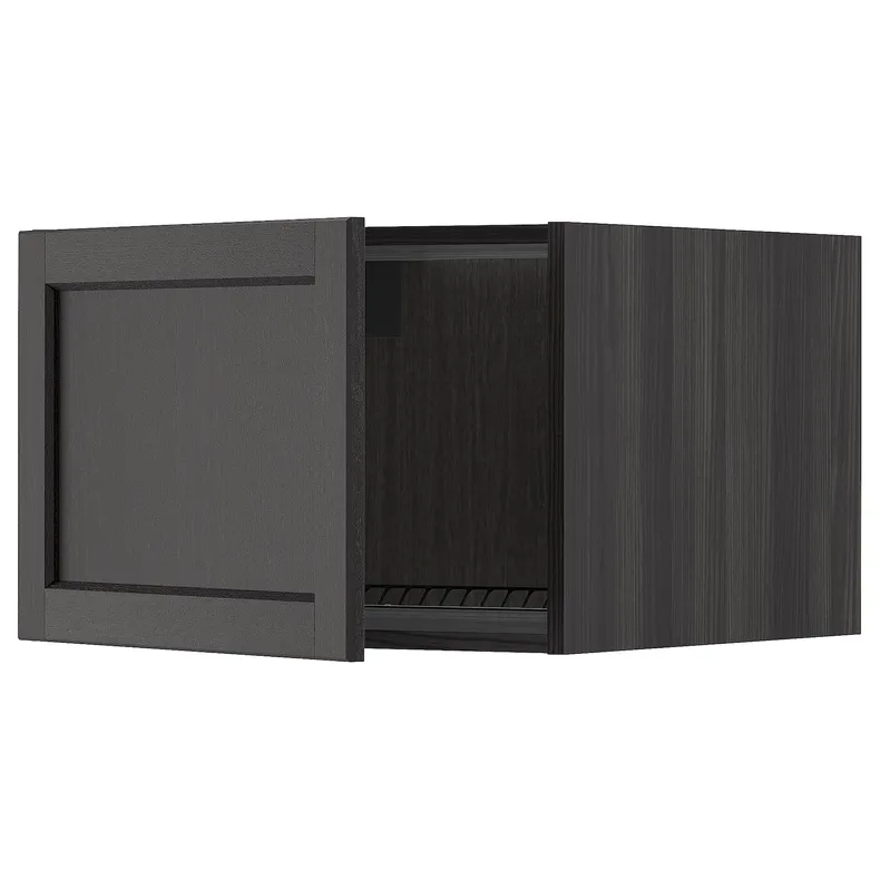 IKEA METOD МЕТОД, верхний шкаф д / холодильн / морозильн, черный / Лерхиттан с черными пятнами, 60x40 см 294.673.14 фото №1