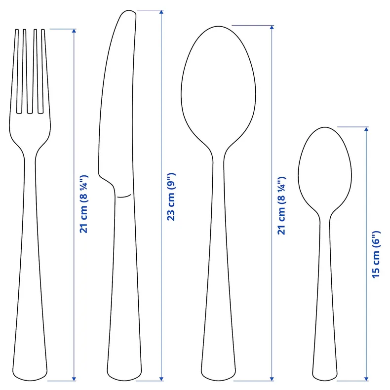 IKEA SEDLIG СЕДЛИГ, столовый набор,24 предмета, нержавеющ сталь 401.553.11 фото №6