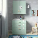 IKEA SMÅSTAD СМОСТАД, навісна шафа, білий світло-зелений / з 1 полицею, 60x32x60 см 695.429.53 фото thumb №2