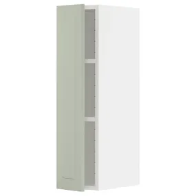 IKEA METOD МЕТОД, навесной шкаф с полками, белый / светло-зеленый, 20x80 см 194.863.27 фото