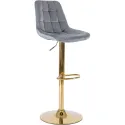 Барний стілець оксамитовий MEBEL ELITE ARCOS Velvet, сірий / золотий фото thumb №12