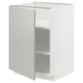 IKEA METOD МЕТОД, напольный шкаф с полками, белый / светло-серый, 60x60 см 395.382.31 фото