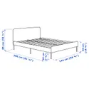 IKEA SLATTUM СЛАТТУМ, каркас ліжка з оббивкою, КНІСА світло-сірий, 140x200 см 304.463.73 фото thumb №9
