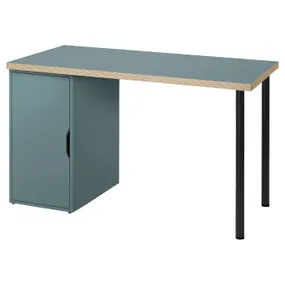 IKEA LAGKAPTEN ЛАГКАПТЕН / ALEX АЛЕКС, письменный стол, серо-бирюзовый / черный, 120x60 см 295.233.72 фото