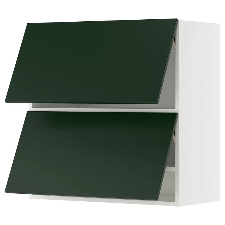 IKEA METOD МЕТОД, навесной шкаф/2 дверцы, горизонтал, белый/Гавсторп темно-зеленый, 80x80 см 295.570.36 фото №1