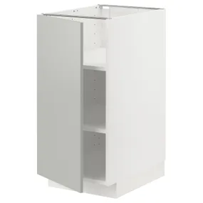 IKEA METOD МЕТОД, підлогова шафа з полицями, білий / Хавсторп світло-сірий, 40x60 см 395.379.86 фото