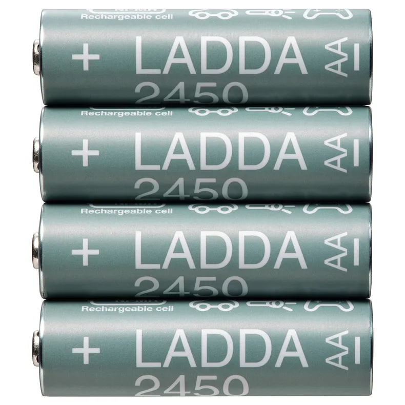 IKEA LADDA ЛАДДА, батарейка акумуляторна, HR06 AA 1.2В, 2450 мА/г 505.046.92 фото №1