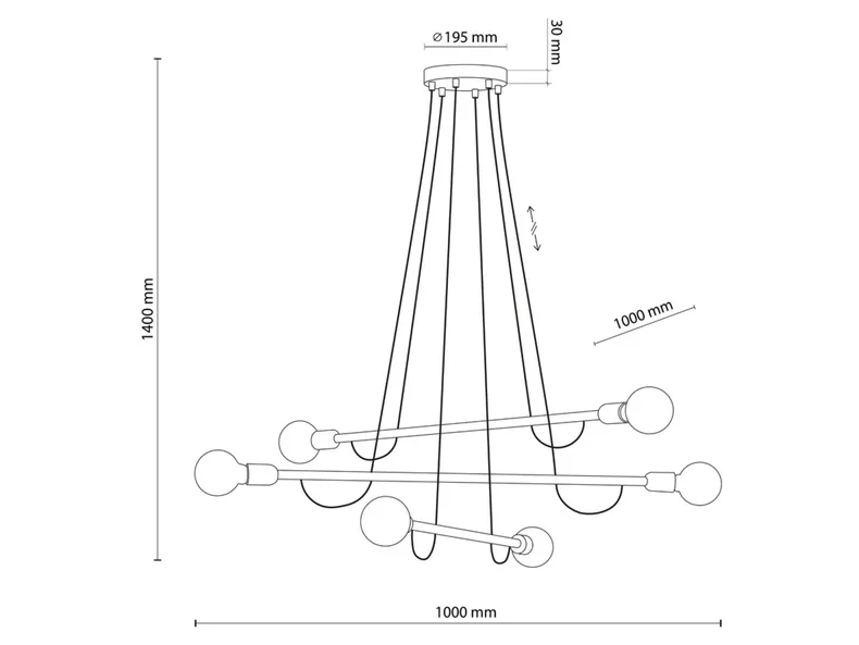 BRW Подвесной светильник Helix Wood 6-point коричневый 095367 фото №10