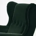 IKEA STRANDMON СТРАНДМОН, крісло та підставка для ніг, Джупард темно-зелений 194.839.08 фото thumb №3