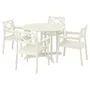 IKEA BONDHOLMEN БОНДХОЛЬМЕН, стіл+4 крісла з підлокітн, вуличний, білий/бежевий 195.498.34 фото