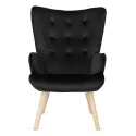 Крісло м'яке оксамитове з підставкою для ніг MEBEL ELITE LOZANO Velvet, Чорний фото thumb №8