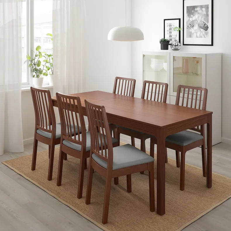 IKEA EKEDALEN ЕКЕДАЛЕН, розкладний стіл, коричневий, 120 / 180x80 см 303.408.09 фото №3