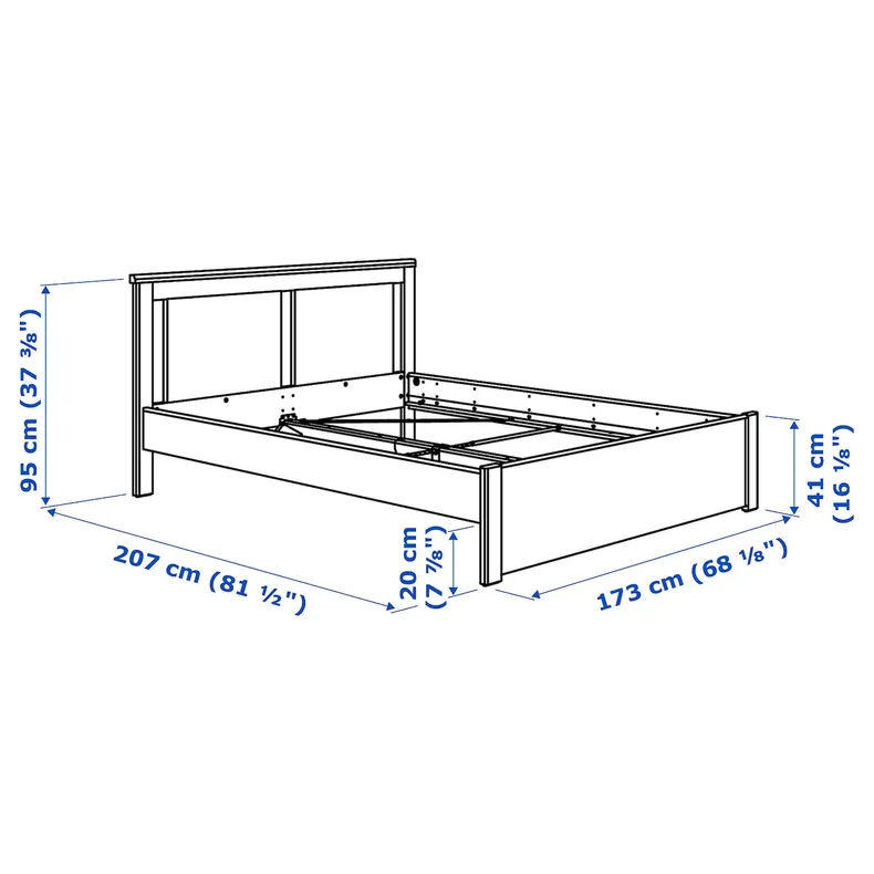 IKEA SONGESAND СОНГЕСАНД, каркас ліжка, білий / Ліндборн, 160x200 см 094.950.54 фото №8