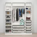 IKEA PAX ПАКС / REINSVOLL РЕИНСВОЛЛ, гардероб, комбинация, белый / серый-бежевый, 200x60x236 см 893.846.55 фото thumb №3