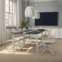 IKEA MITTZON МІТТЗОН, стіл для конференцій, окл попелястий фарбований чорний / білий, 140x108x75 см 595.333.98 фото thumb №2