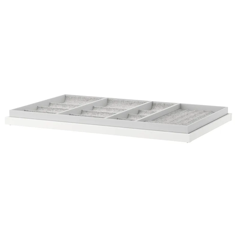 IKEA KOMPLEMENT КОМПЛЕМЕНТ, висувна полиця із вставкою, білий, 100x58 см 492.493.63 фото №1