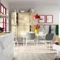 IKEA VIHALS / VIHALS, стол и 4 стула, белый/белый Тибблби бежевый/серый, 120/180x74 см 195.899.57 фото thumb №2