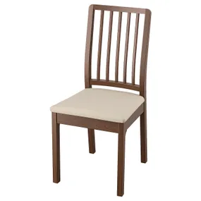 IKEA EKEDALEN ЕКЕДАЛЕН, стілець, коричневий / бежевий хакебо 994.293.71 фото