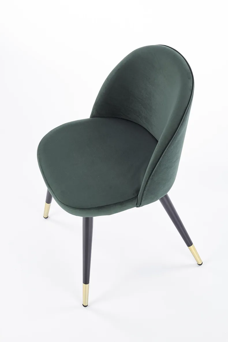 Кухонний стілець HALMAR K315, ніжки - чорний / золотий, оббивка - зелений фото №6