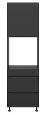 BRW Кухонный шкаф для духовки Sole L6 60 см с ящиками черный матовый, черный/черный матовый FM_DPS_60/207_2SMB/SMB/L-CA/CAM фото