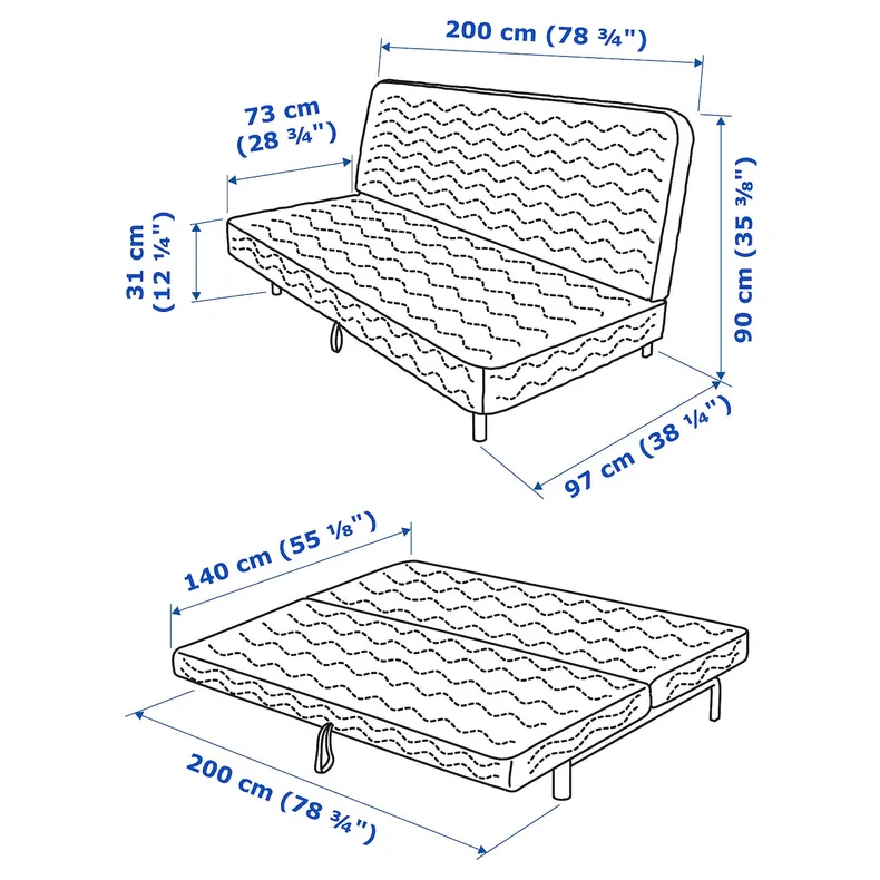 IKEA NYHAMN НІХАМН, 3-місний диван-ліжко, матрац з блоком незалежних пружин / КНІСА сірий / бежевий 893.063.61 фото №5