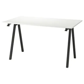IKEA TROTTEN ТРОТТЕН, письменный стол, белый / антрацит, 140x80 см 294.295.53 фото