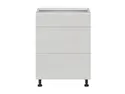 BRW Кухонный цокольный шкаф Sole 60 см с выдвижными ящиками светло-серый глянец, альпийский белый/светло-серый глянец FH_D3S_60/82_2SMB/SMB-BAL/XRAL7047 фото thumb №1