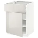 IKEA METOD МЕТОД / MAXIMERA МАКСИМЕРА, напольный шкаф с ящиком / дверцей, белый / светло-серый, 60x60 см 694.618.81 фото thumb №1