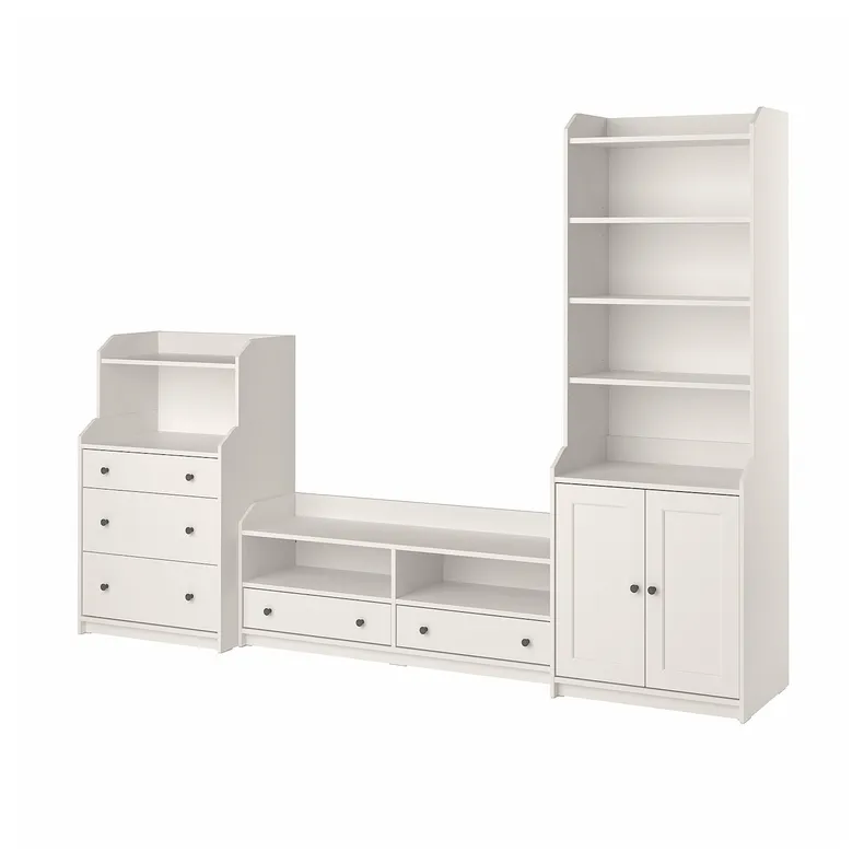 IKEA HAUGA ХАУГА, комбинация для хранения / под ТВ, белый, 277x46x199 см 193.884.40 фото №1