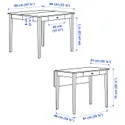 IKEA IDANÄS ИДАНЭС, стол с откидной полой, белый, 51 / 86x96 см 004.876.52 фото thumb №7