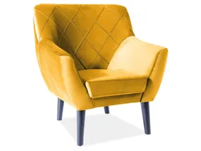 Кресло мягкое бархатное SIGNAL KIER 1 Velvet, Bluvel 68 - карри / венге фото