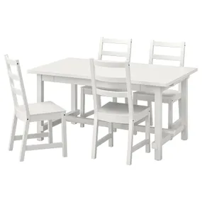 IKEA NORDVIKEN НОРДВІКЕН / NORDVIKEN НОРДВІКЕН, стіл+4 стільці, білий/білий, 152/223x95 см 493.051.65 фото