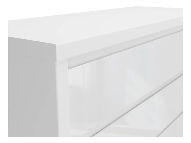 BRW Комод Larios 105 см с 4 ящиками, белый/глянцевый-белый KOM4S-BI/BIP фото №5
