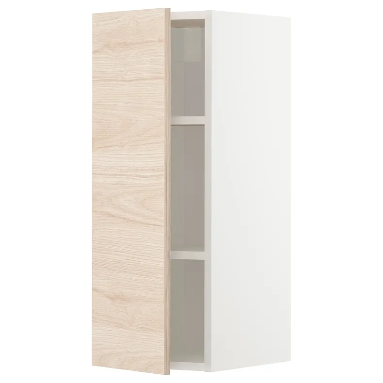 IKEA METOD МЕТОД, навесной шкаф с полками, белый / аскерсундский узор светлый ясень, 30x80 см 394.613.64 фото №1